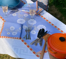 Load image into Gallery viewer, Carrageen Dream Napkins in Sky Blue & Orange Set of 2