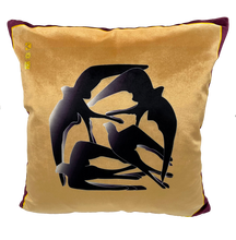 Load image into Gallery viewer, Swallows Wheel in Anthracite & Peach on Shimmer Velvet