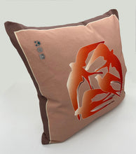 Load image into Gallery viewer, Swallows Wheel in Coral & Dusky Pink on Linen Cotton