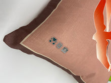 Load image into Gallery viewer, Swallows Wheel in Coral & Dusky Pink on Linen Cotton