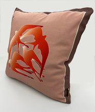 Load image into Gallery viewer, Swallows Wheel in Coral & Dusky Pink on Linen Cotton