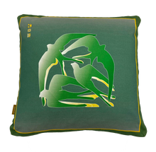 Load image into Gallery viewer, Swallows Wheel in Leaf Green & Sage Ombré on Linen Cotton