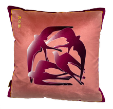 Load image into Gallery viewer, Swallows Wheel In Magenta & Peach Ombré on Shimmer Velvet