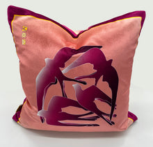 Load image into Gallery viewer, Swallows Wheel In Magenta & Peach Ombré on Shimmer Velvet