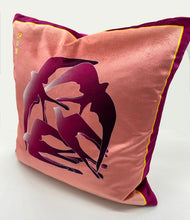 Load image into Gallery viewer, Swallows Wheel In Magenta & Peach Ombré on Shimmer Velvet