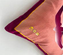 Load image into Gallery viewer, Swallows Wheel In Magenta & Peach Ombré on Shimmer Velvet