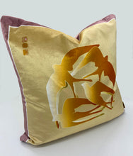 Load image into Gallery viewer, Swallows Wheel in Orange & Dusky Pink on Shimmer Velvet