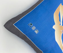 Load image into Gallery viewer, Swallows Wheel in Cerulean Blue & Sand on Linen Cotton